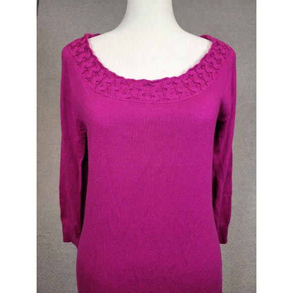 NWT Vertigo Paris Fushia Sweater Dress Tunic Womens Medium Wool Cashmere Luxury - Picture 3 of 10